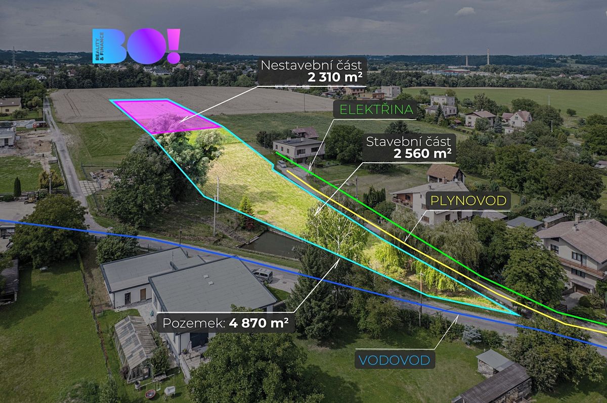 Prodej stavebního pozemku 2560 m², Třinec – fotka 1 z 3