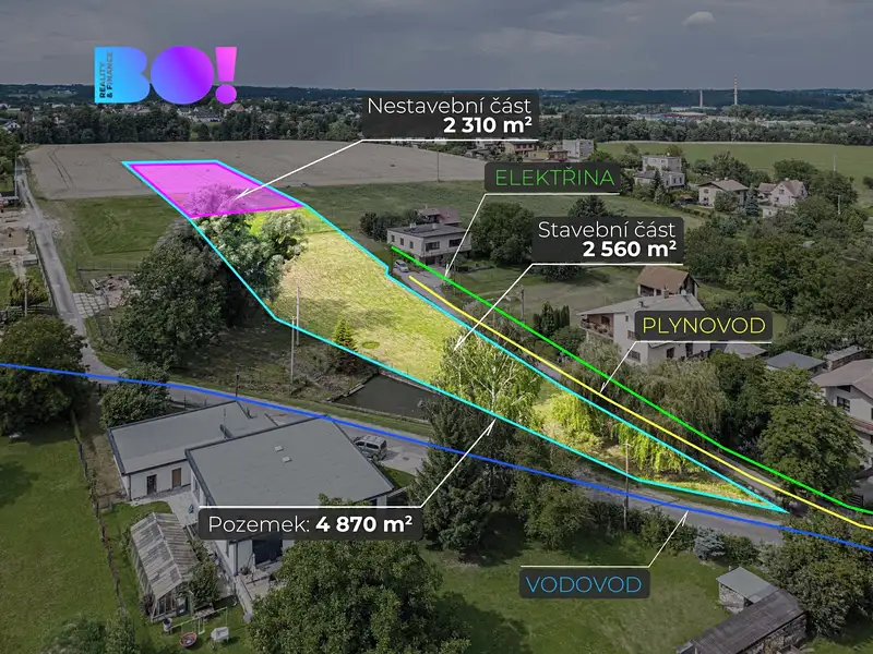 Prodej stavebního pozemku 2560 m², Třinec – náhled fotky 1