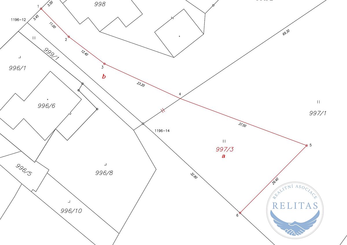 Prodej stavebního pozemku 966 m² – fotografie 3