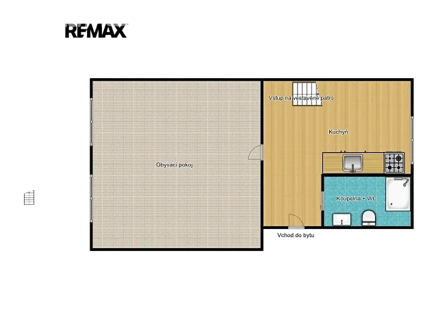 Pronájem bytu 1+1 48 m² – pohled 3