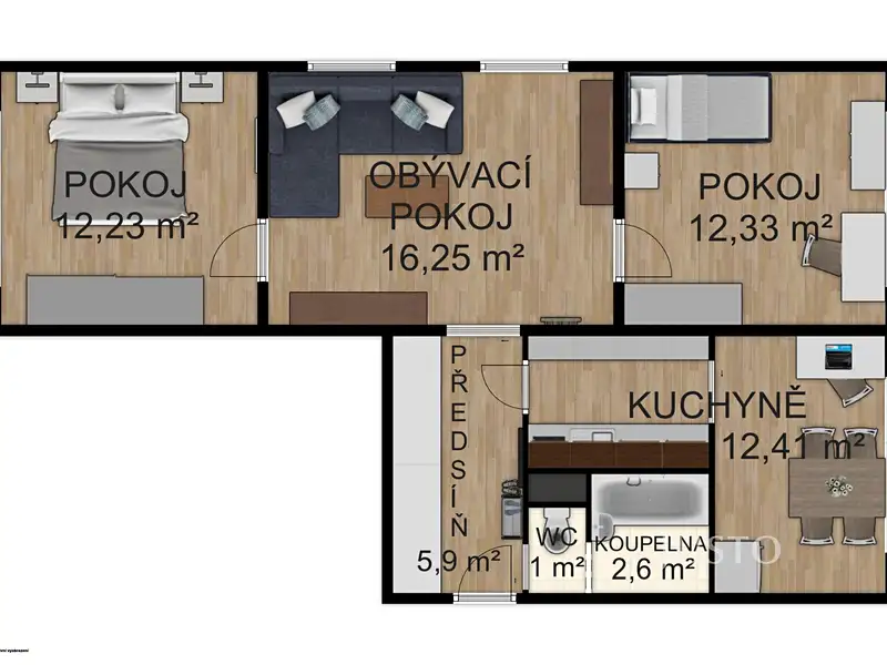 Prodej bytu 3+1 64 m², Písek – náhled fotky 2