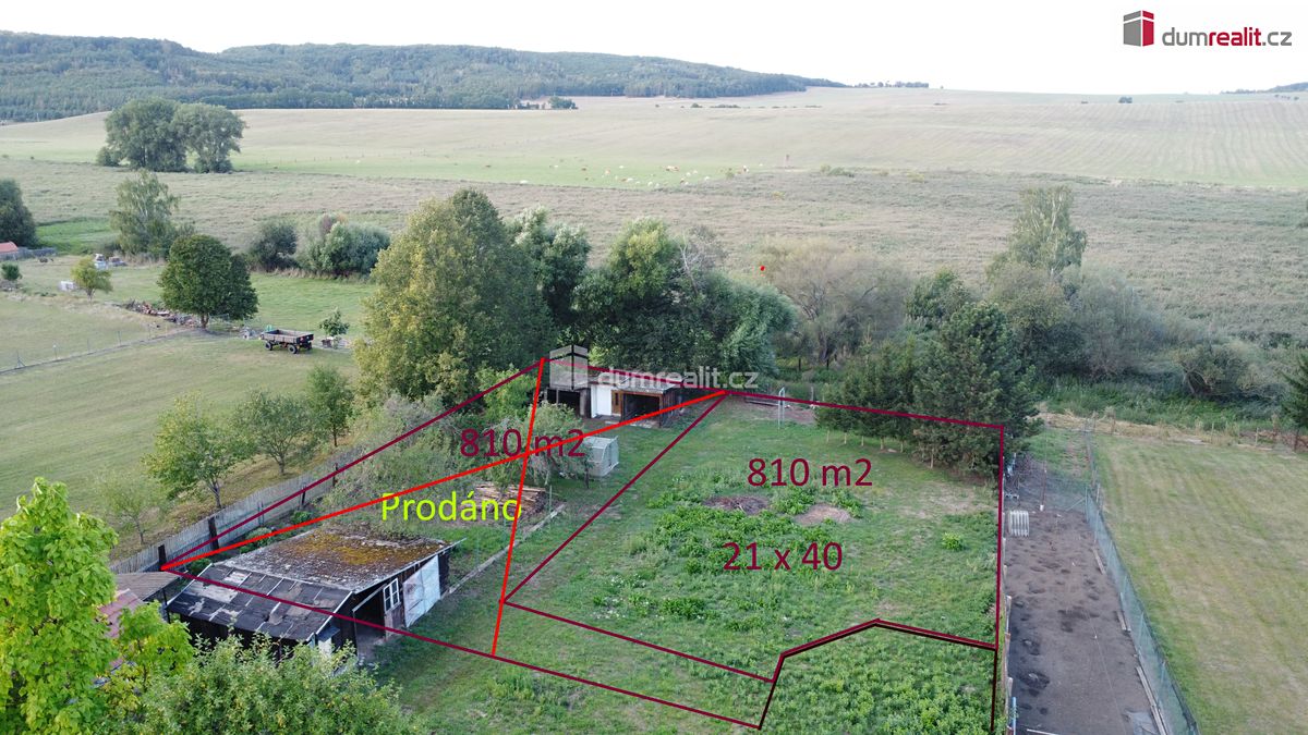 Prodej stavebního pozemku 810 m², Vroutek – fotka 1 z 3