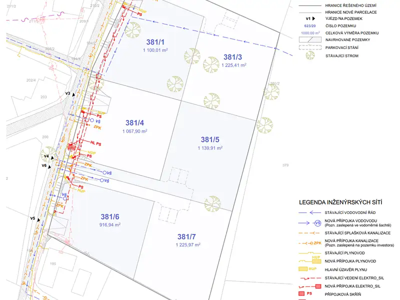 Prodej stavebního pozemku 1102 m², Křídla – náhled fotky 3