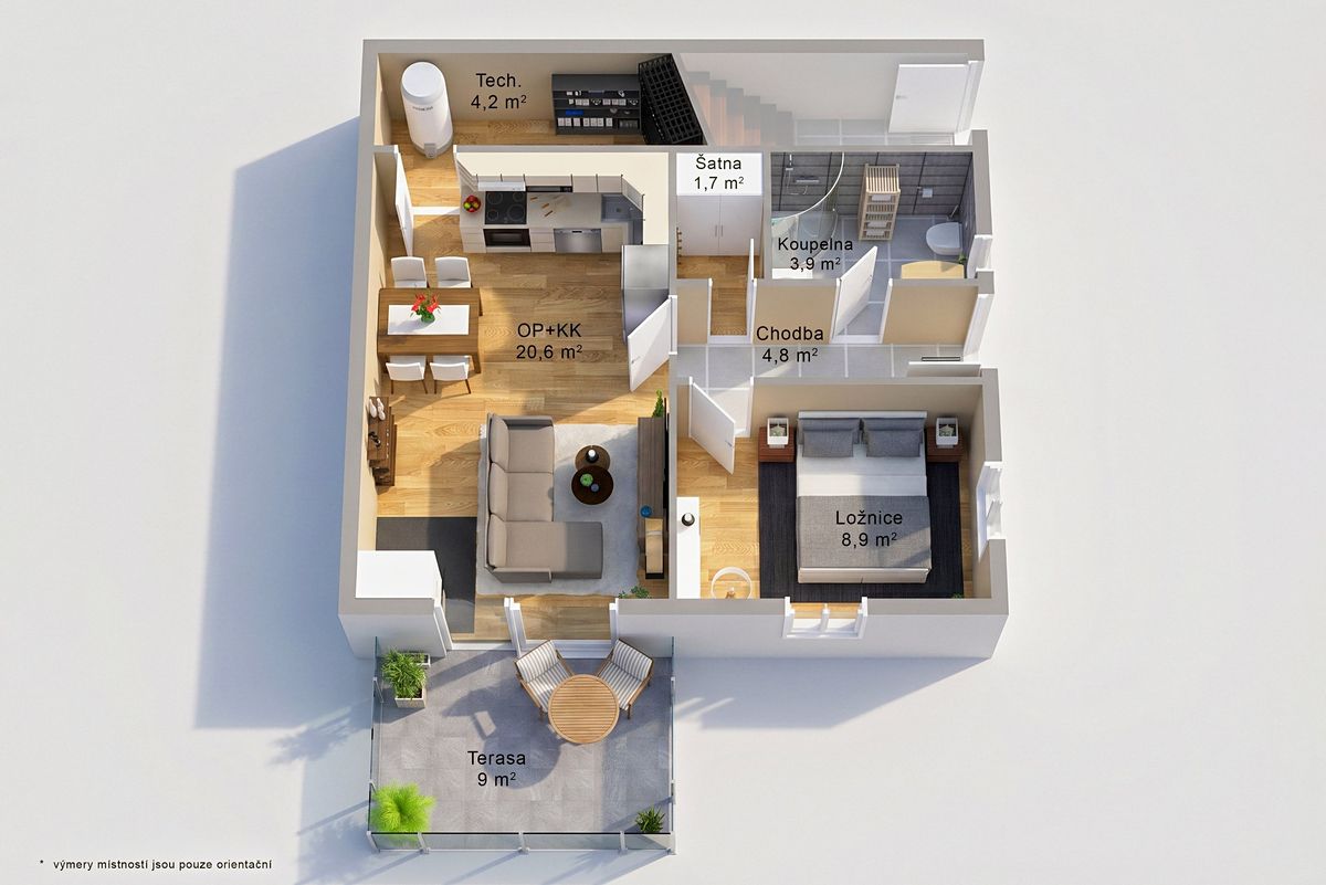 Pronájem bytu 2+kk 53 m² – fotografie 2