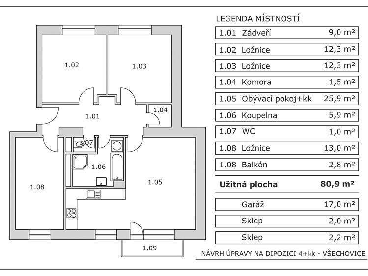 Wohnung 3+1 zum Kauf, 81 m² (7 von 44)