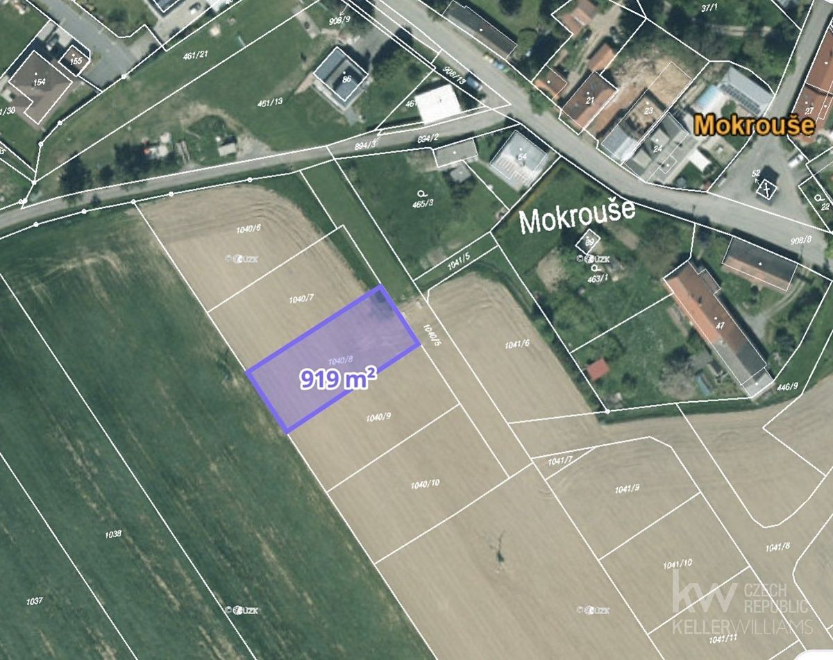 Prodej stavebního pozemku 919 m², Mokrouše – fotka 1 z 3