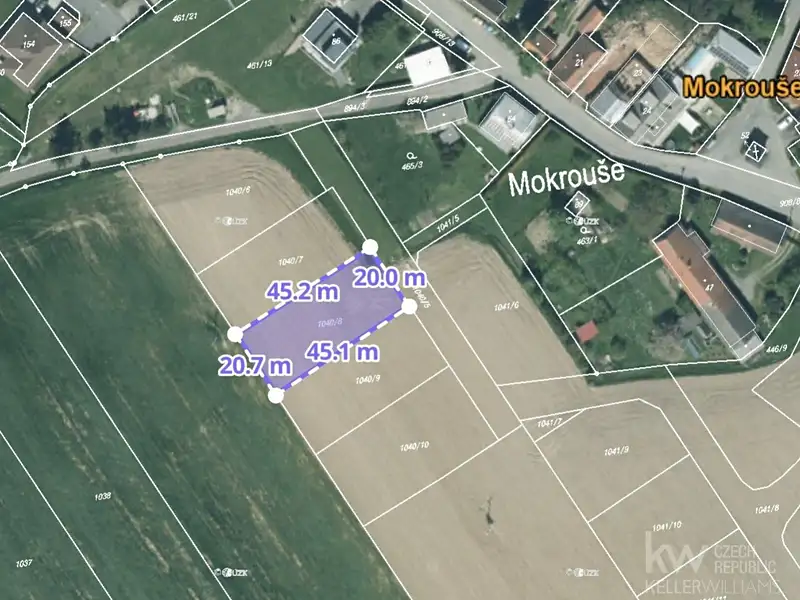 Prodej stavebního pozemku 919 m², Mokrouše – náhled fotky 2