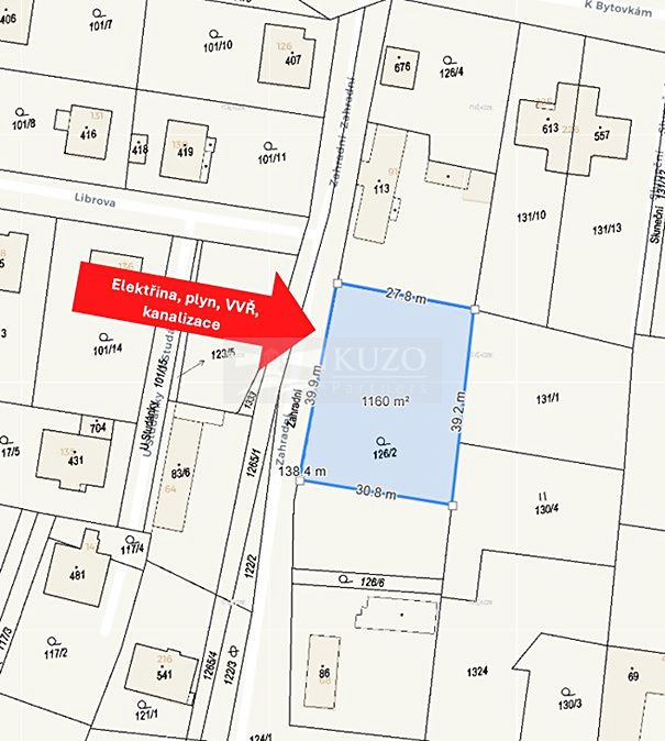 Prodej stavebního pozemku 1160 m²