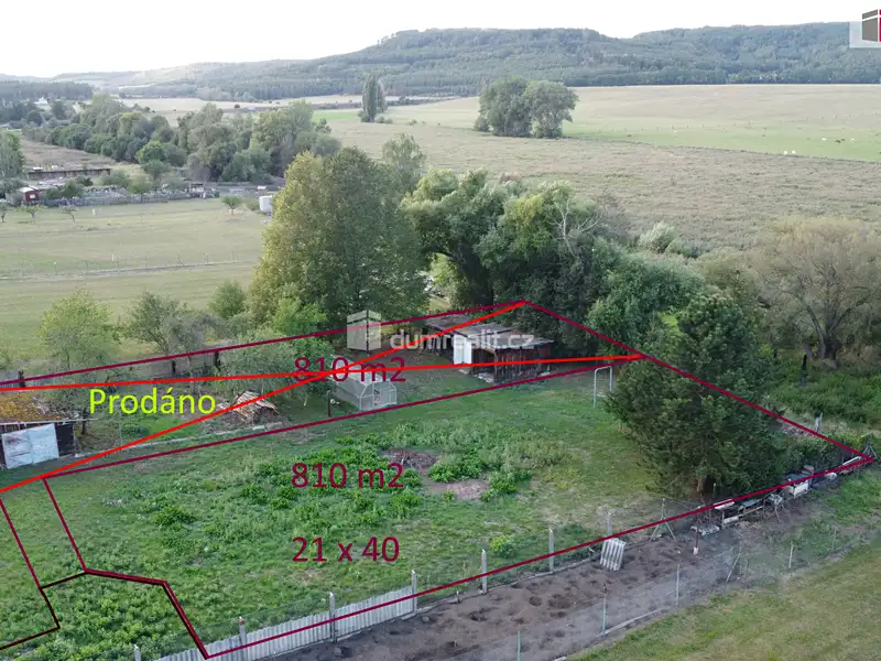 Prodej stavebního pozemku 810 m², Vroutek – náhled fotky 2
