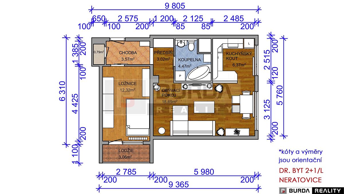 Prodej bytu 2+1 53 m² – fotografie 3