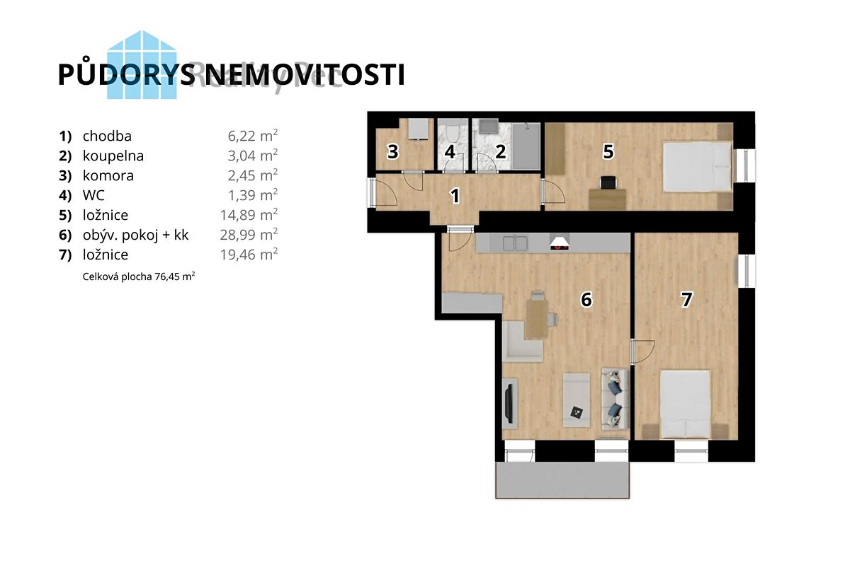 Prodej bytu 3+kk 76 m² – fotografie 2