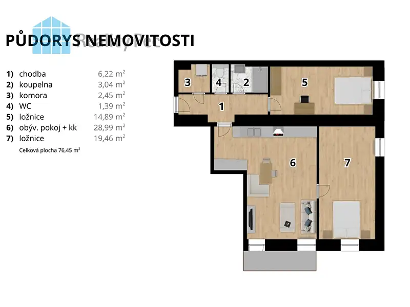 Prodej bytu 3+kk 76 m², Mladé Buky – náhled fotky 2