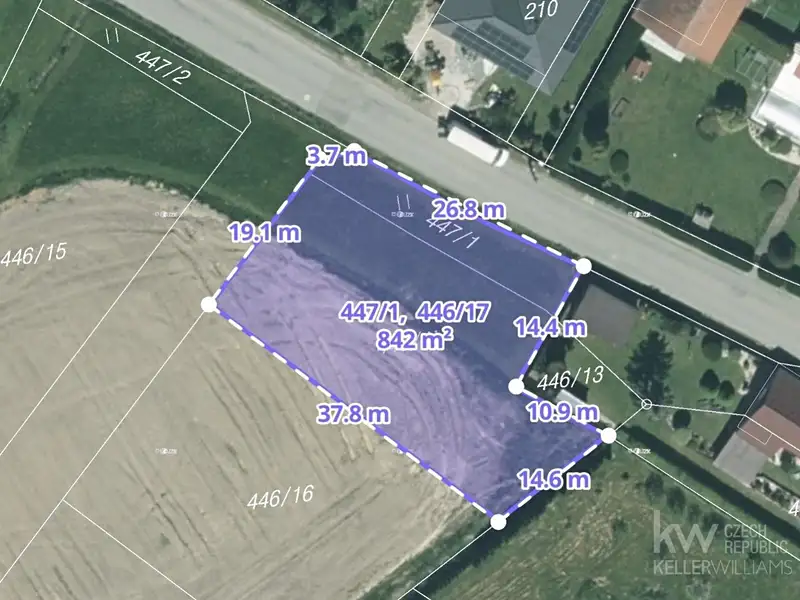 Prodej stavebního pozemku 842 m², Mokrouše – náhled fotky 1