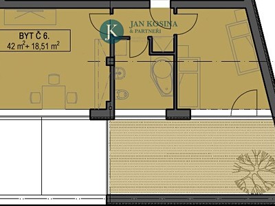 Pronájem bytu 2+kk 42 m²