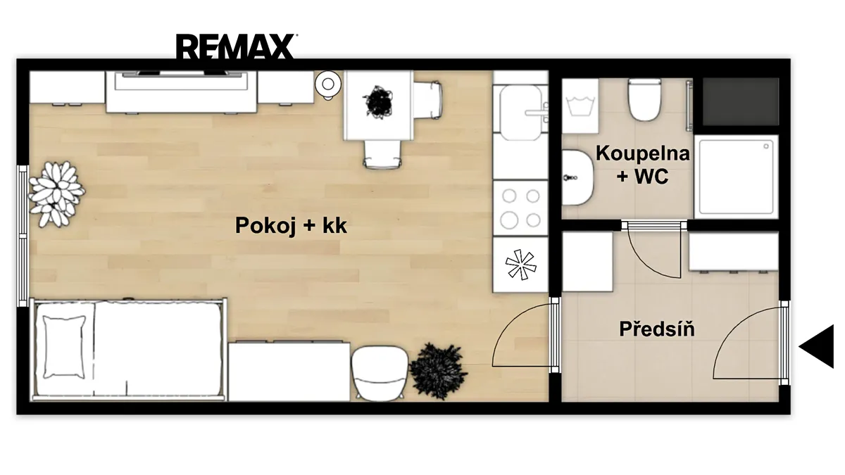 Pronájem bytu 1+kk 29 m² - Widok 4