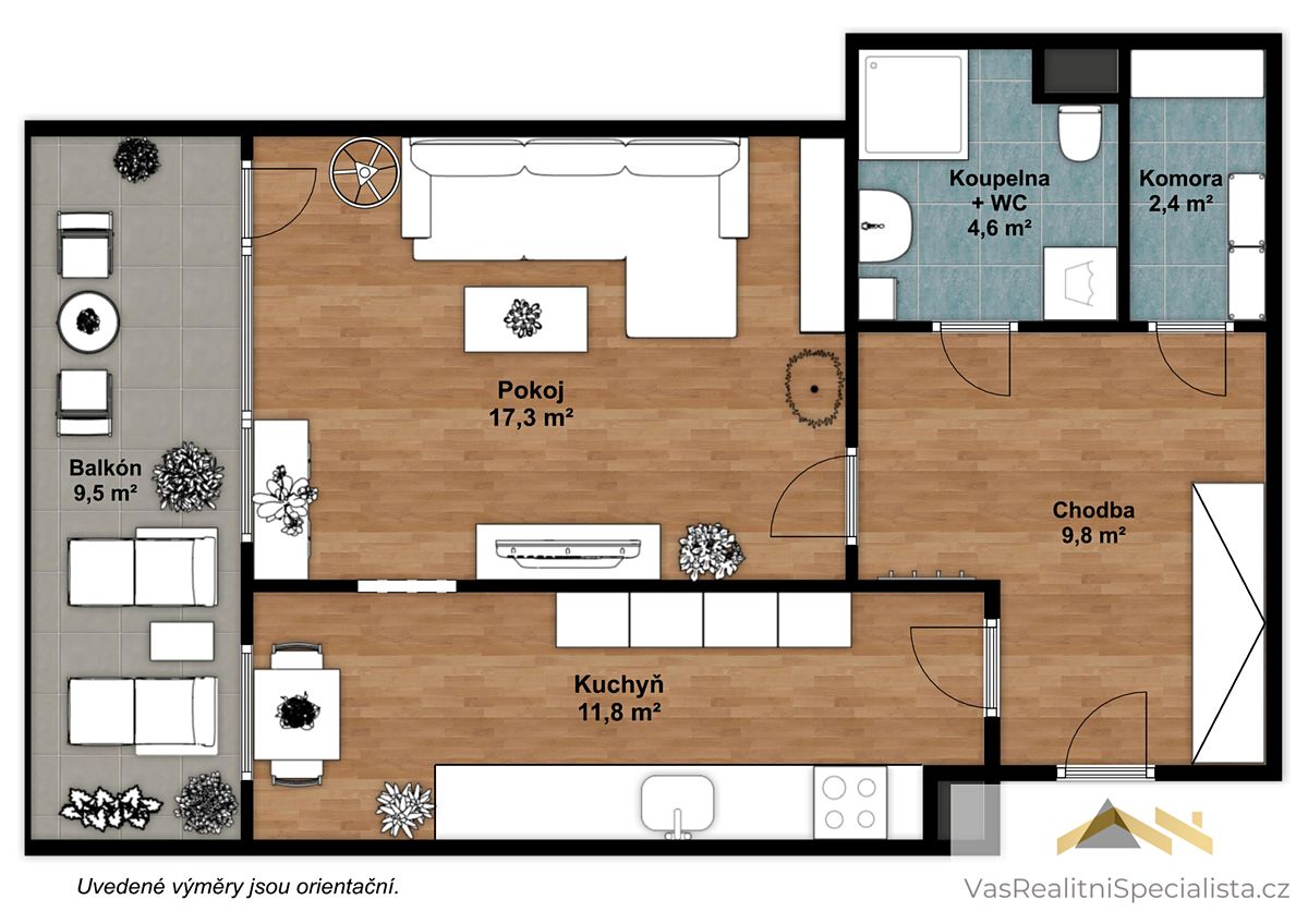 Prodej bytu 1+1 43 m² – fotografie 2