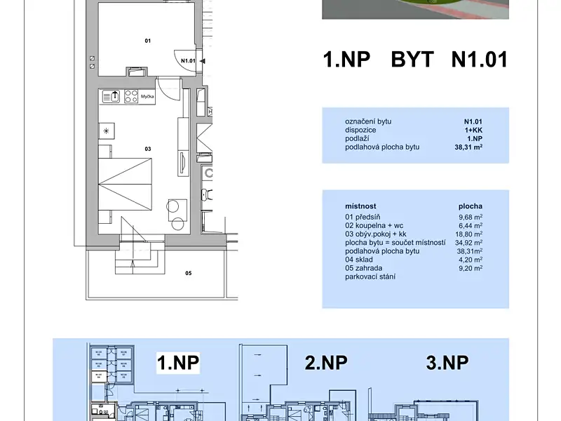 Prodej bytu 1+kk 38 m², Třemošná – náhled fotky 2