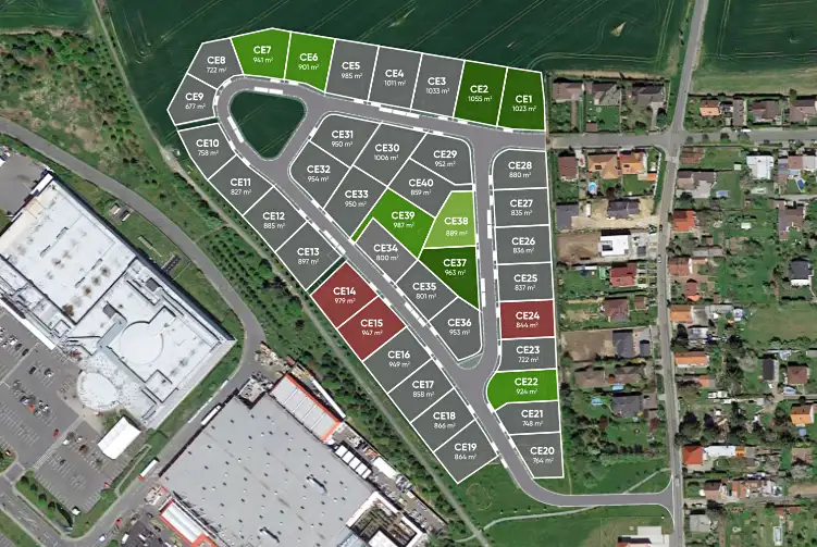 Prodej stavebního pozemku 889 m², Čestlice – náhled fotky 3