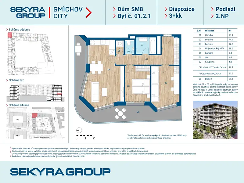 Prodej bytu 3+kk 76 m², Praha – náhled fotky 2