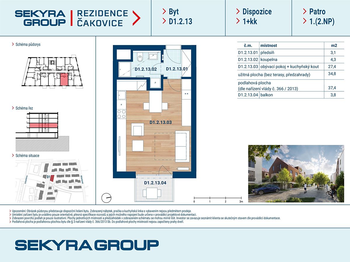 Prodej bytu 1+kk 35 m² – fotografie 2