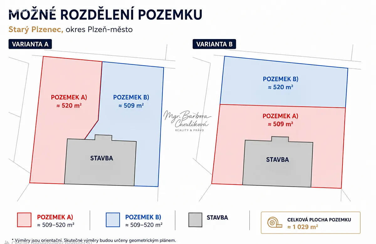 Prodej stavebního pozemku 520 m², Starý Plzenec