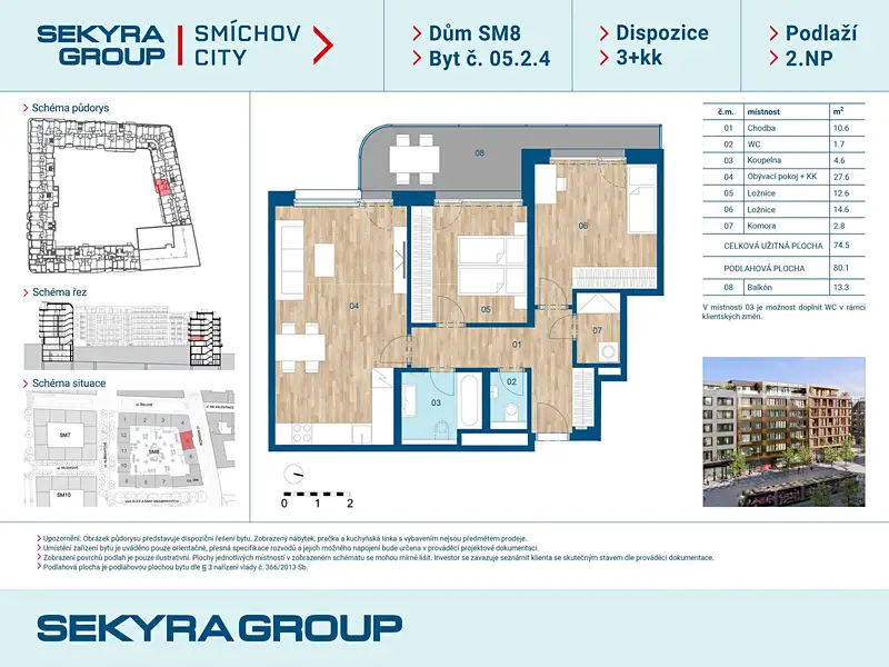 Prodej bytu 3+kk 74 m², Praha – náhled fotky 2