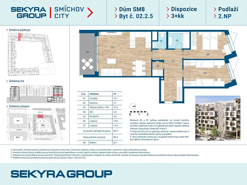 Prodej bytu 3+kk 84 m², Praha – náhled fotky 2