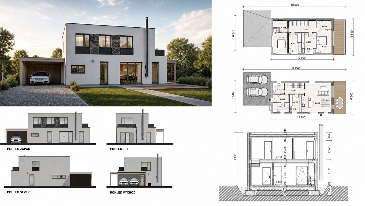 Prodej projektu na klíč 140 m², pozemek 778 m²