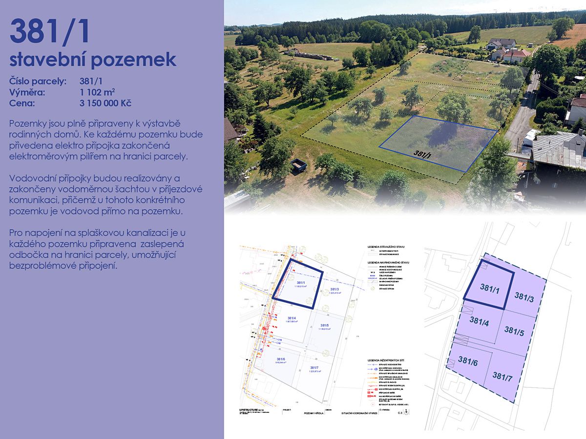 Prodej stavebního pozemku 1102 m² – fotografie 2