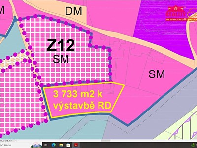Prodej  stavebního pozemku 3 733 m²