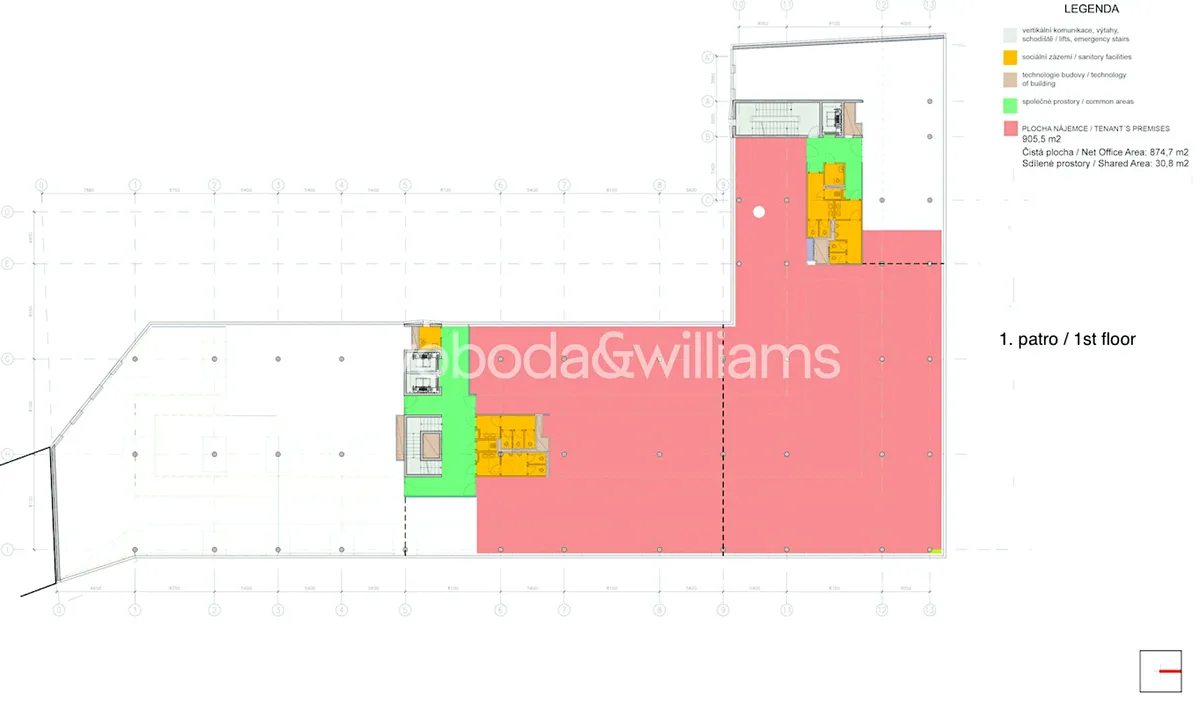 Pronájem kanceláře 1055 m² – pohled 5