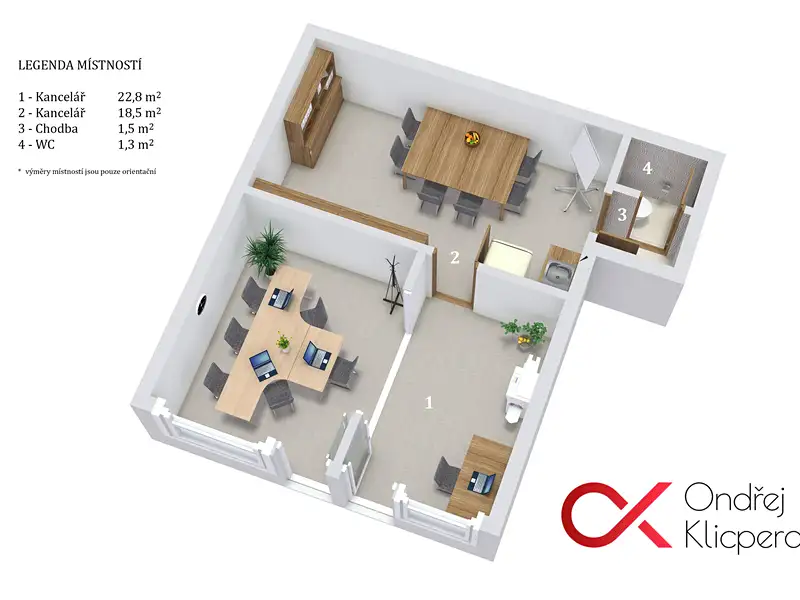 Pronájem kanceláře 44 m², Praha – náhled fotky 2