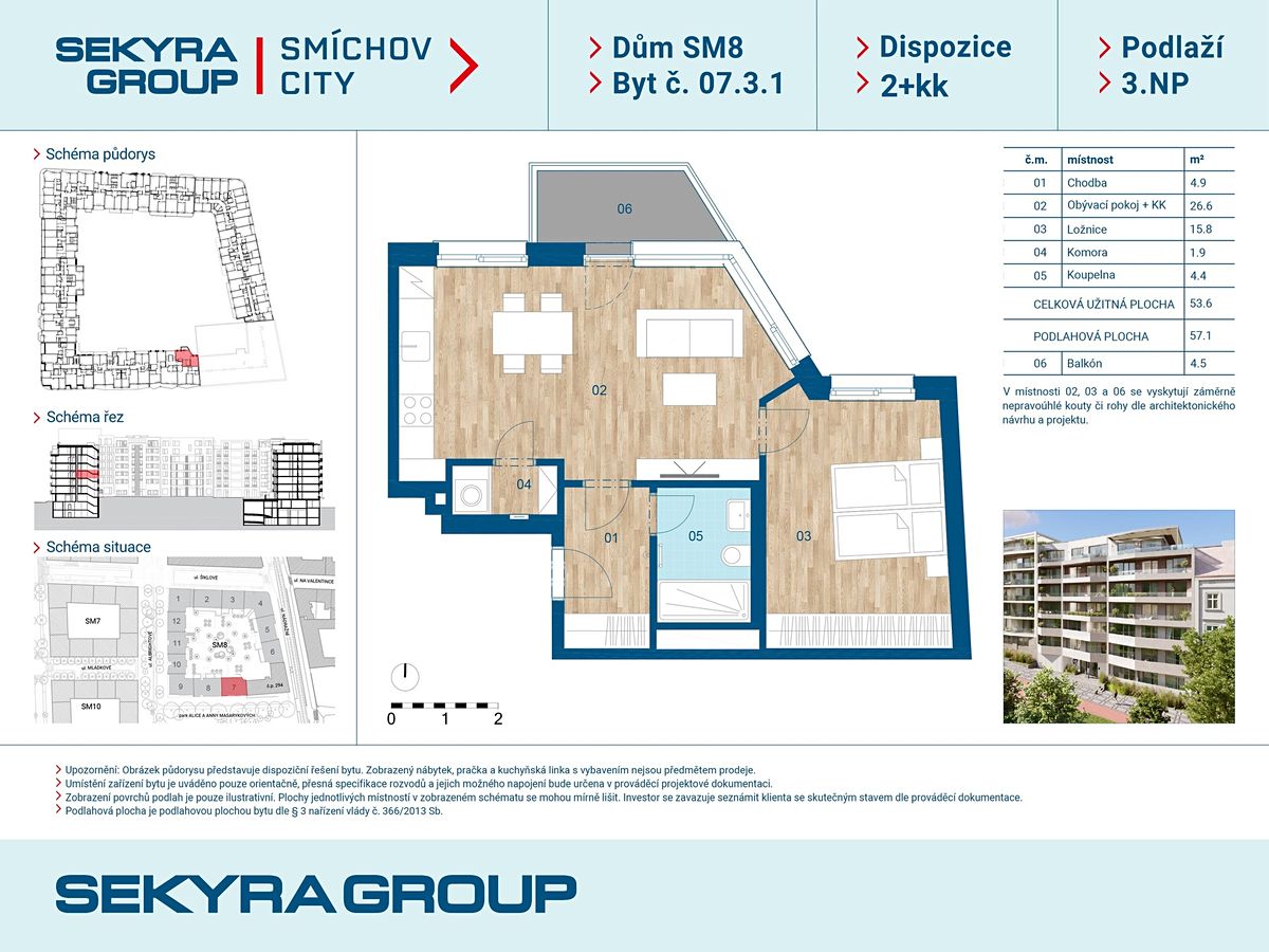 Prodej bytu 2+kk 53 m² – fotografie 2