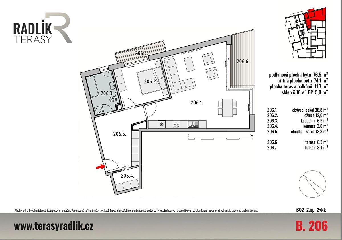 Prodej bytu 2+kk 74 m² – fotografie 4