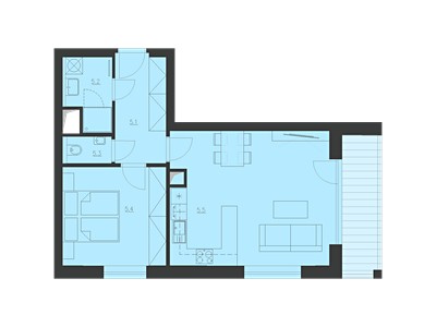 Prodej bytu 2+kk 54 m²