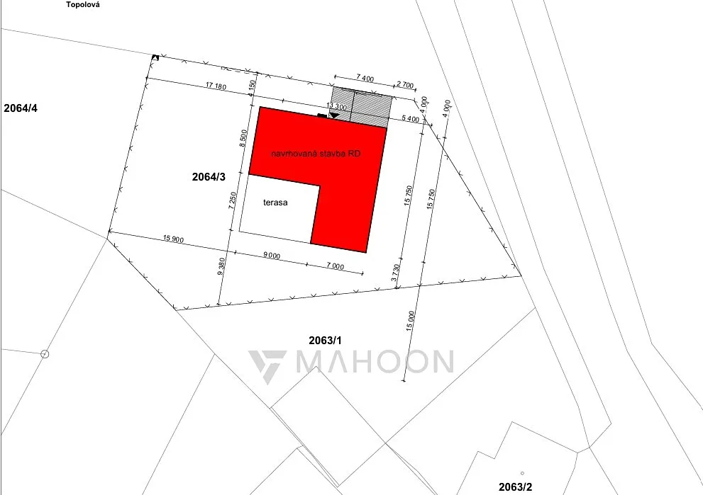Prodej stavebního pozemku 1131 m² - Widok 2