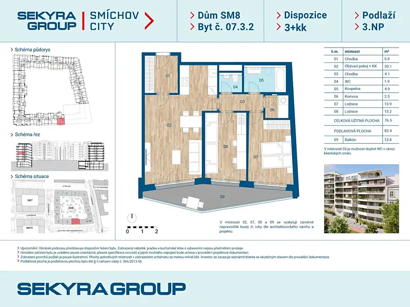 Prodej bytu 3+kk 76 m², Praha – náhled fotky 2