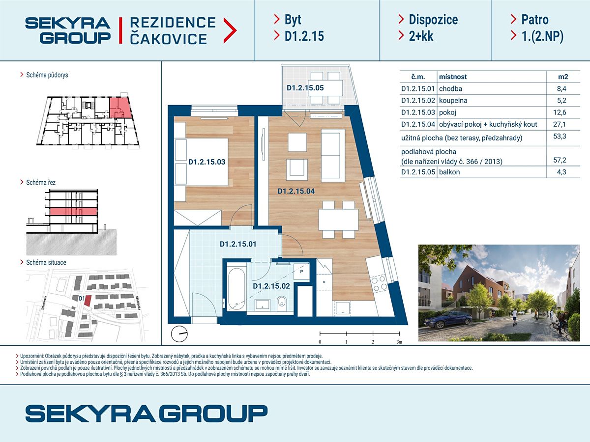 Prodej bytu 2+kk 53 m² – fotografie 2