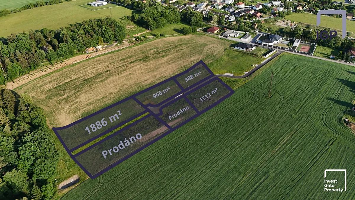 Prodej stavebního pozemku 1886 m²
