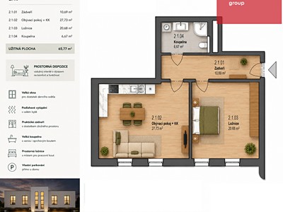 Wohnung 2+kk zum Kauf, 65 m² (3 von 15)