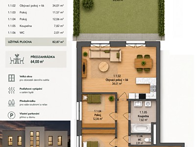 Wohnung 3+kk zum Kauf, 82 m² (3 von 15)