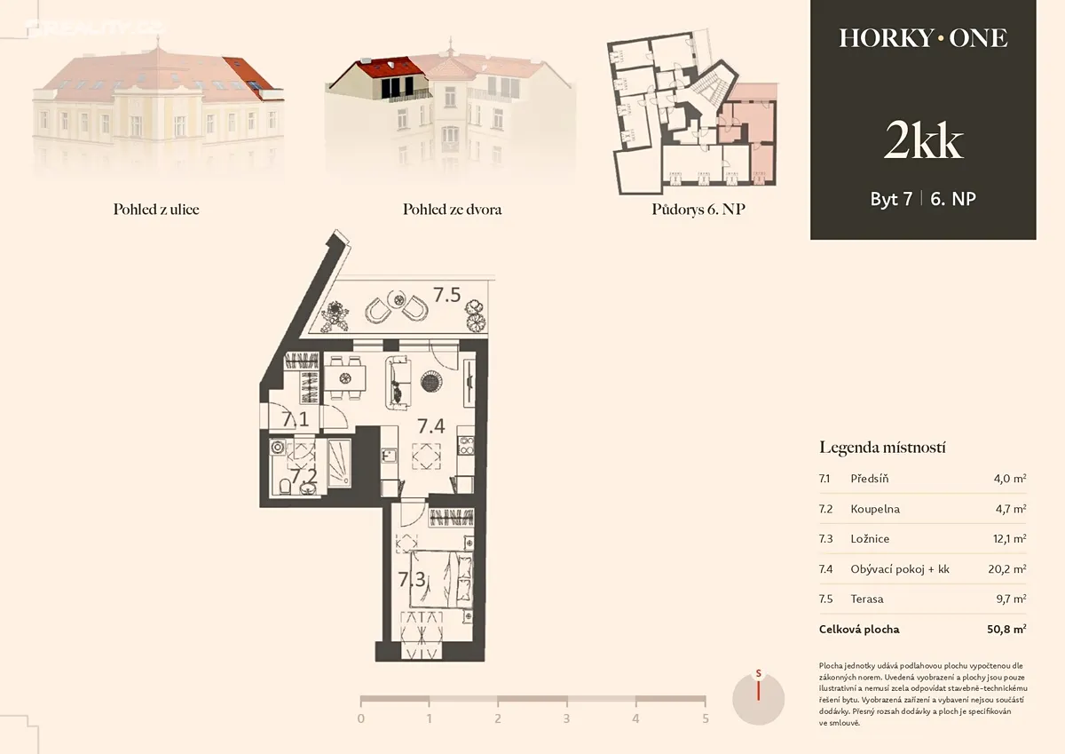 Prodej bytu 2+kk 41 m² – pohled 3