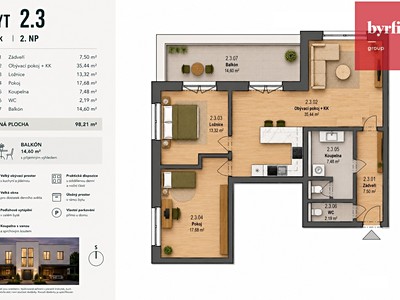 Wohnung 3+kk zum Kauf, 83 m² (3 von 15)