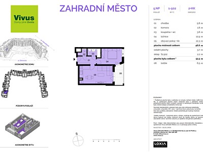 Prodej bytu 2+kk, 53 m² (2 z 3)