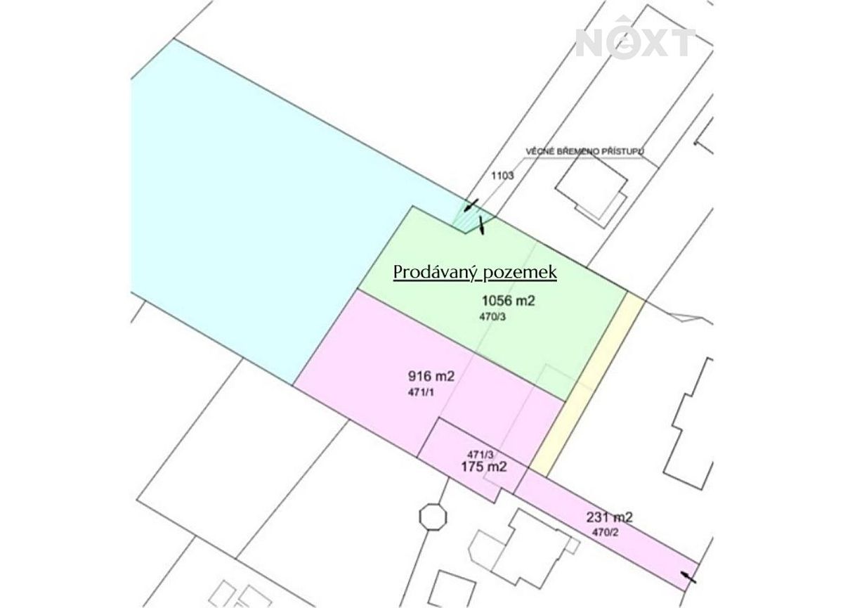 Prodej stavebního pozemku 1056 m² – fotografie 2