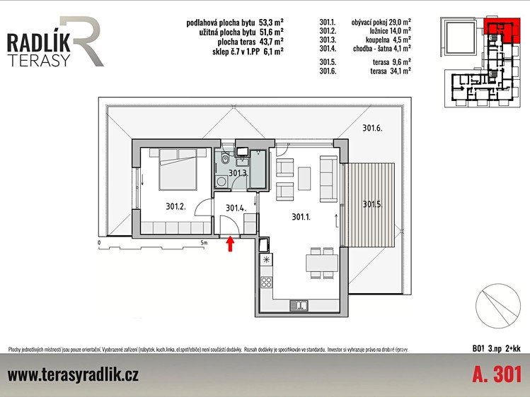 Prodej bytu 2+kk, 51 m² (5 z 5)