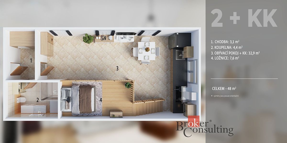Prodej bytu 2+kk 48 m² – fotografie 4