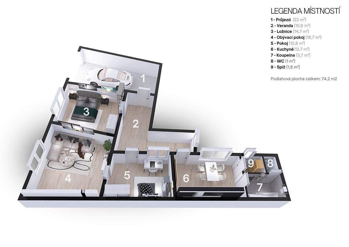 Prodej rodinného domu 90 m², pozemek 383 m² – fotografie 4