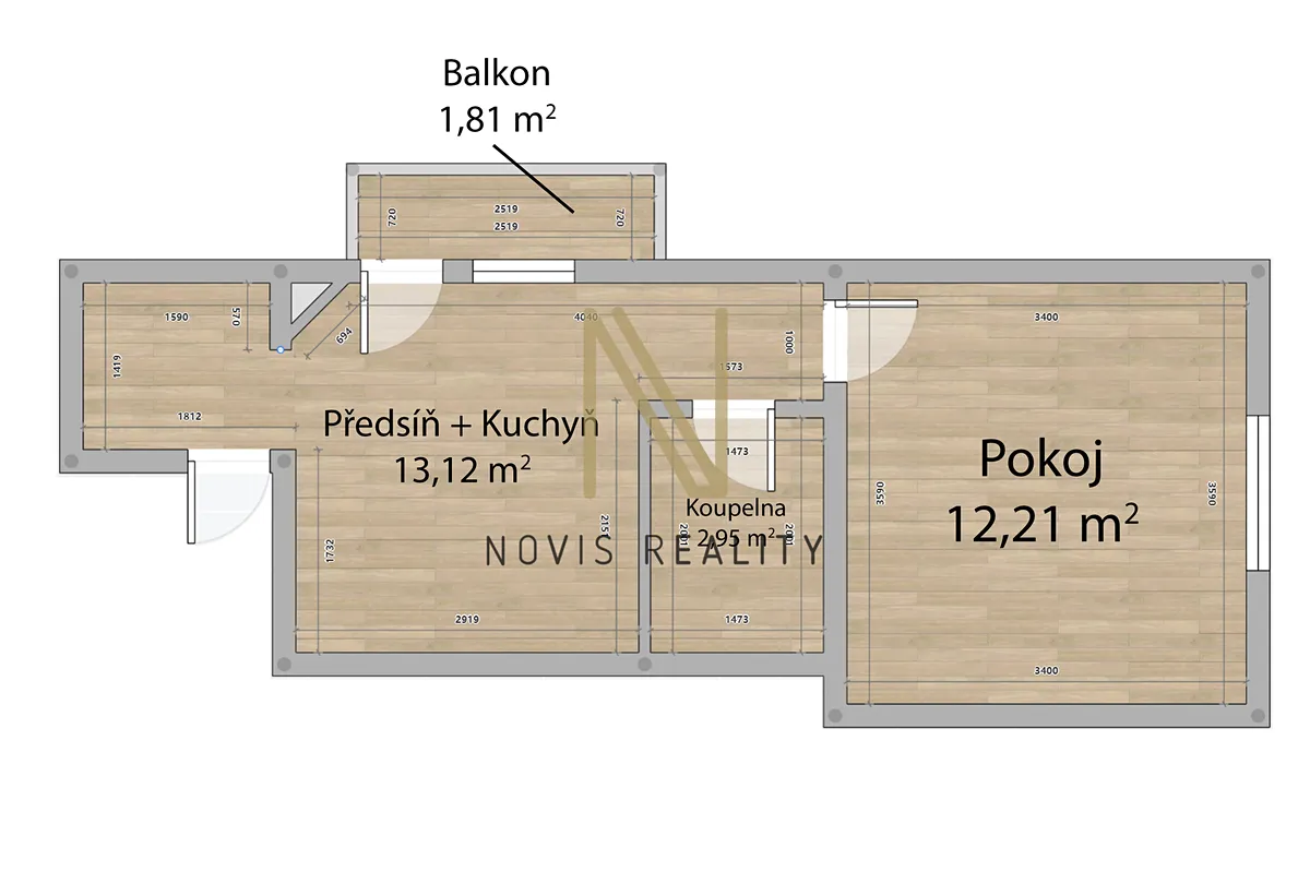 Pronájem bytu 1+1 30 m² - Widok 4