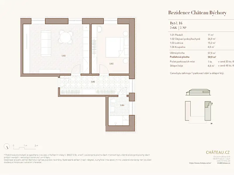 Prodej bytu 2+kk 58 m², Býchory – náhled fotky 2